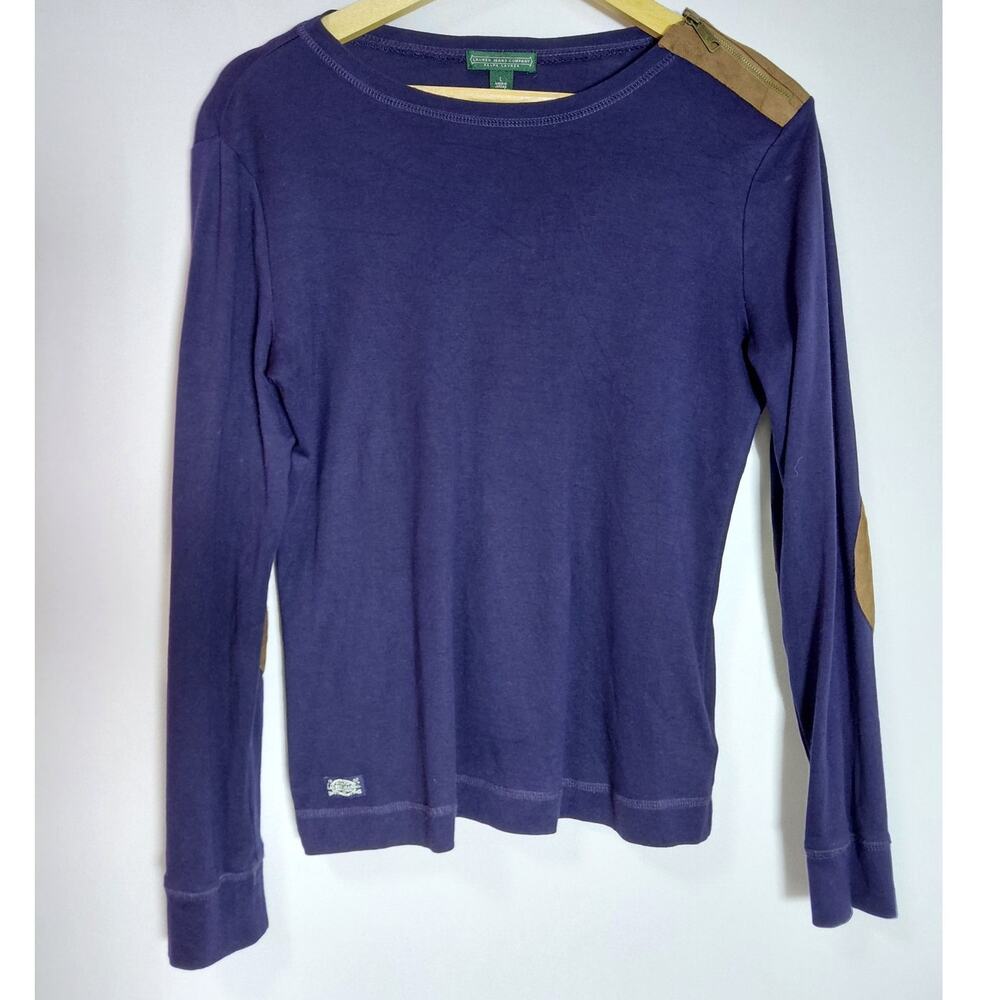 Lauren Company Jeans Ralph Lauren Cotton Long Sleeve Top Knit Women Size L